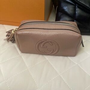 GUCCI Signature Leather Tassel Evening Clutch Bag